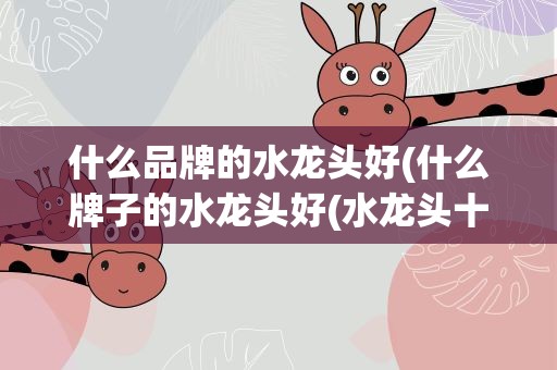 什么品牌的水龙头好(什么牌子的水龙头好(水龙头十大品牌))