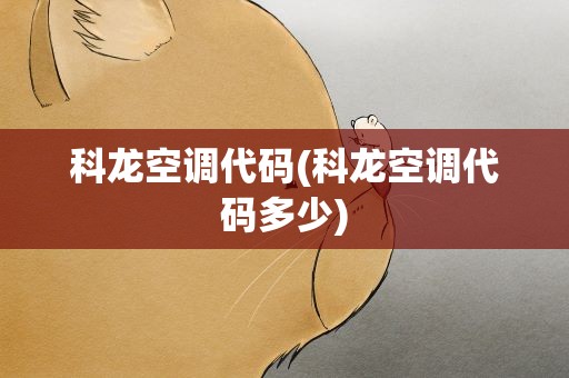 科龙空调代码(科龙空调代码多少)