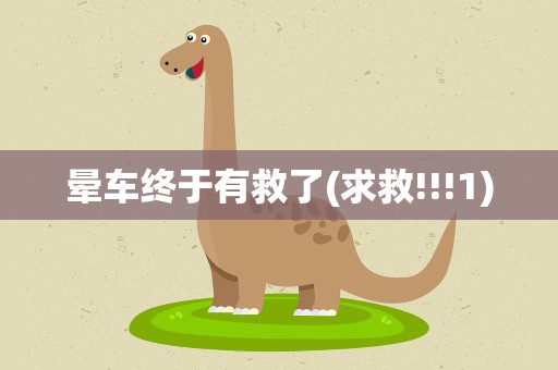晕车终于有救了(求救!!!1)