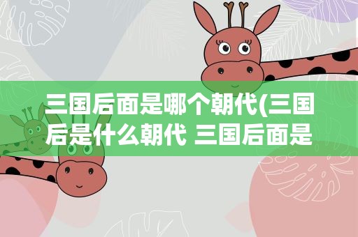 三国后面是哪个朝代(三国后是什么朝代 三国后面是哪个朝代)