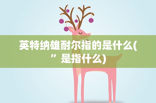 英特纳雄耐尔指的是什么(”是指什么)