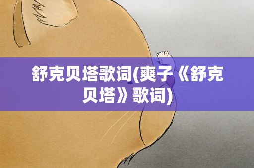 舒克贝塔歌词(爽子《舒克贝塔》歌词)
