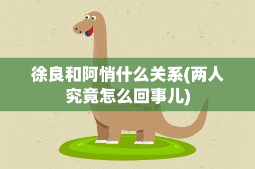 徐良和阿悄什么关系(两人究竟怎么回事儿)