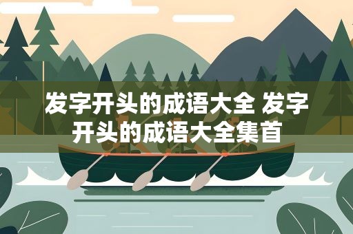 发字开头的成语大全 发字开头的成语大全集首