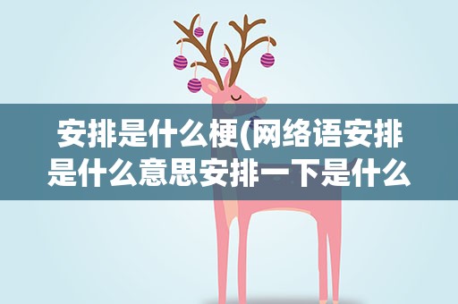 安排是什么梗(网络语安排是什么意思安排一下是什么梗)