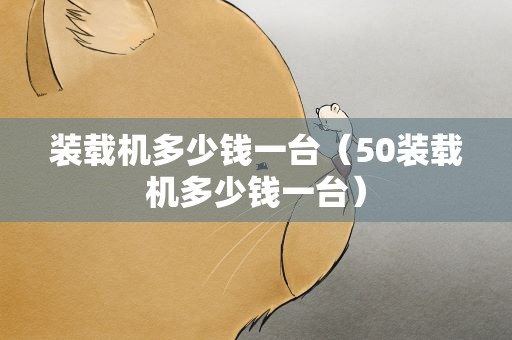 装载机多少钱一台（50装载机多少钱一台）