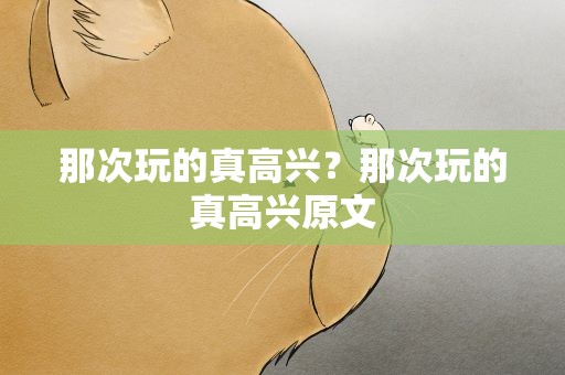那次玩的真高兴？那次玩的真高兴原文
