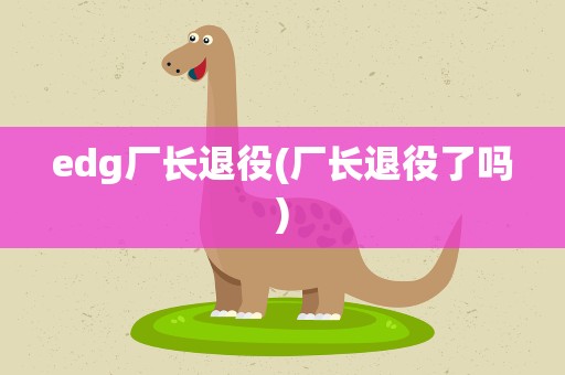 edg厂长退役(厂长退役了吗)