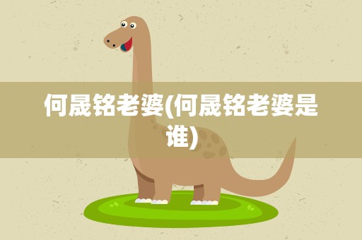 何晟铭老婆(何晟铭老婆是谁)