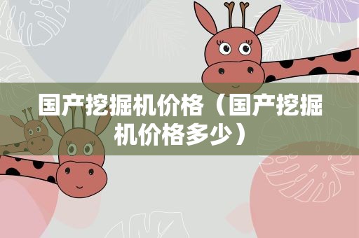 国产挖掘机价格（国产挖掘机价格多少）