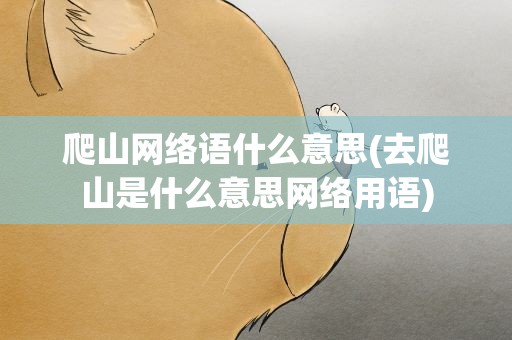 爬山网络语什么意思(去爬山是什么意思网络用语)