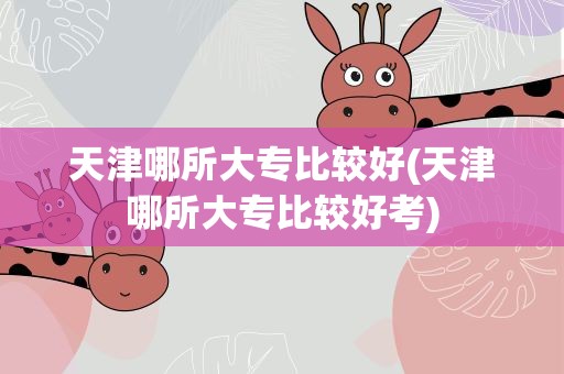天津哪所大专比较好(天津哪所大专比较好考)