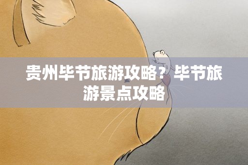 贵州毕节旅游攻略？毕节旅游景点攻略