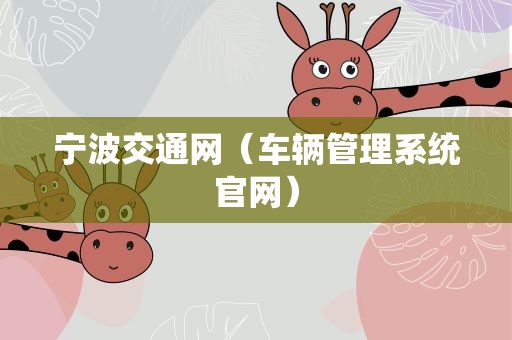 宁波交通网（车辆管理系统官网）
