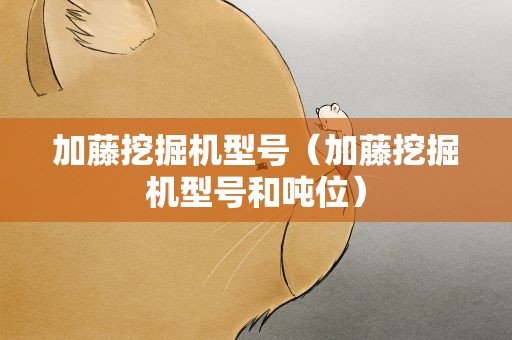 加藤挖掘机型号（加藤挖掘机型号和吨位）