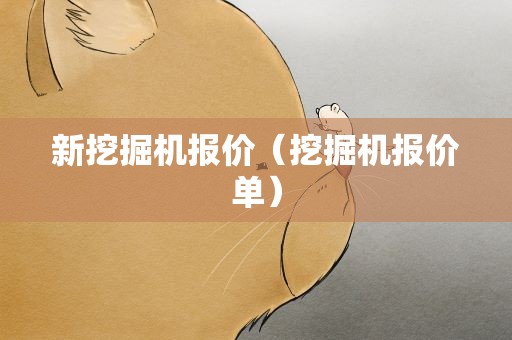 新挖掘机报价（挖掘机报价单）