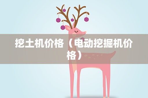 挖土机价格（电动挖掘机价格）