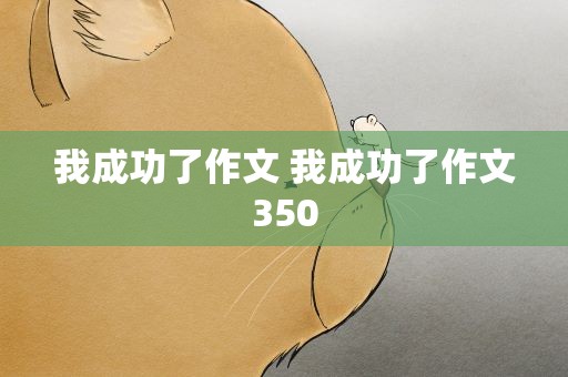 我成功了作文 我成功了作文350