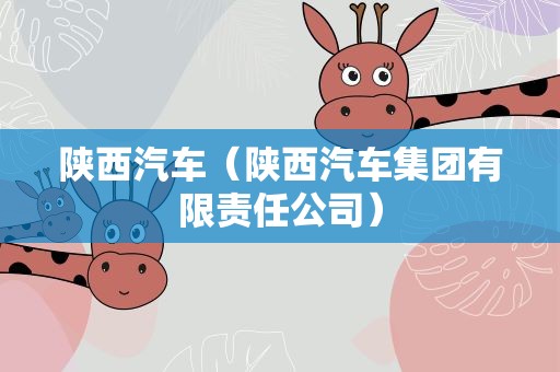 陕西汽车（陕西汽车集团有限责任公司）