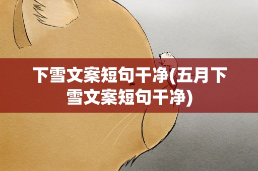 下雪文案短句干净(五月下雪文案短句干净)