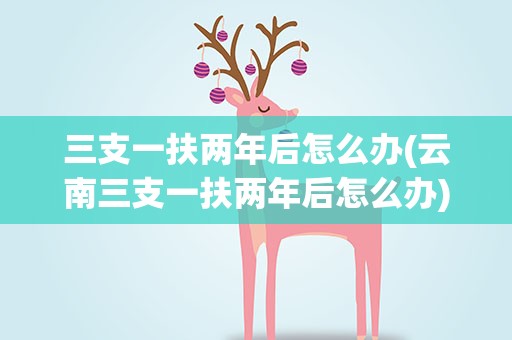 三支一扶两年后怎么办(云南三支一扶两年后怎么办)