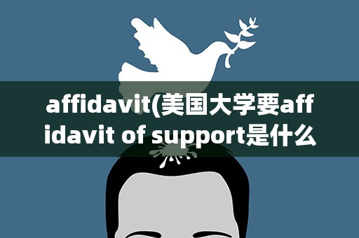 affidavit(美国大学要affidavit of support是什么)