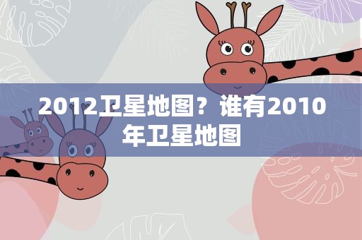 2012卫星地图？谁有2010年卫星地图