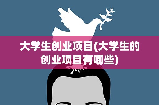大学生创业项目(大学生的创业项目有哪些)