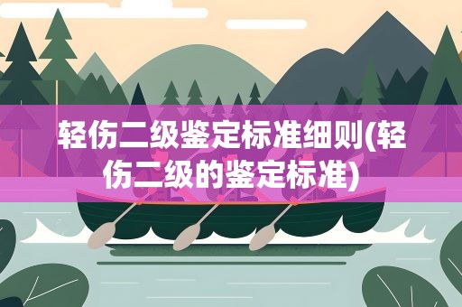 轻伤二级鉴定标准细则(轻伤二级的鉴定标准)