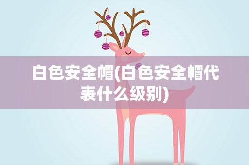 白色安全帽(白色安全帽代表什么级别)