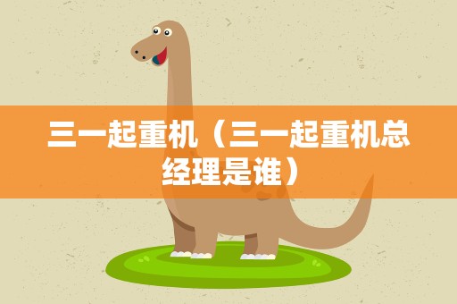 三一起重机（三一起重机总经理是谁）