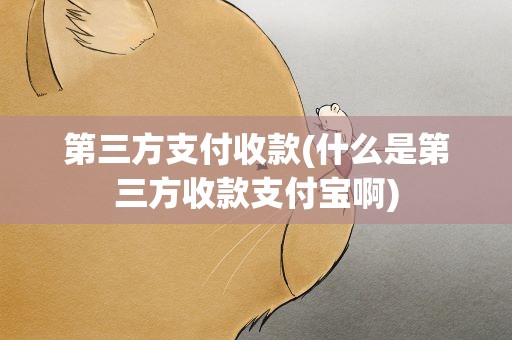 第三方支付收款(什么是第三方收款支付宝啊)