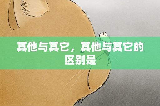 其他与其它，其他与其它的区别是