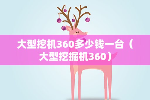 大型挖机360多少钱一台（大型挖掘机360）