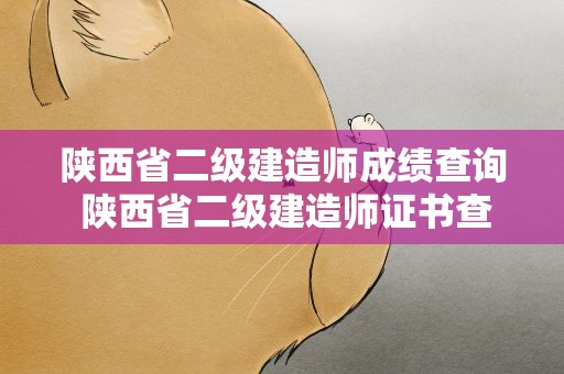 陕西省二级建造师成绩查询 陕西省二级建造师证书查询入口在哪