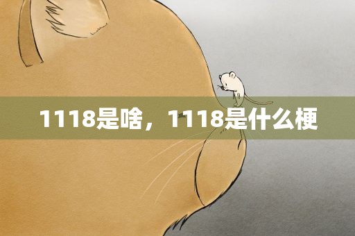 1118是啥，1118是什么梗