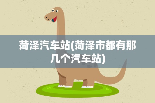 菏泽汽车站(菏泽市都有那几个汽车站)