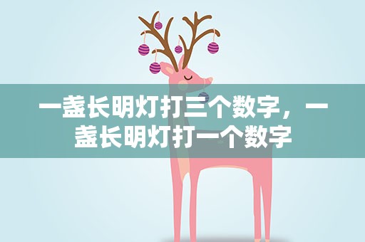 一盏长明灯打三个数字，一盏长明灯打一个数字