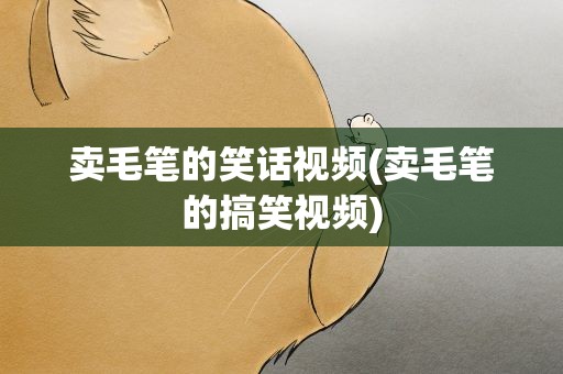 卖毛笔的笑话视频(卖毛笔的搞笑视频)