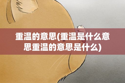 重温的意思(重温是什么意思重温的意思是什么)