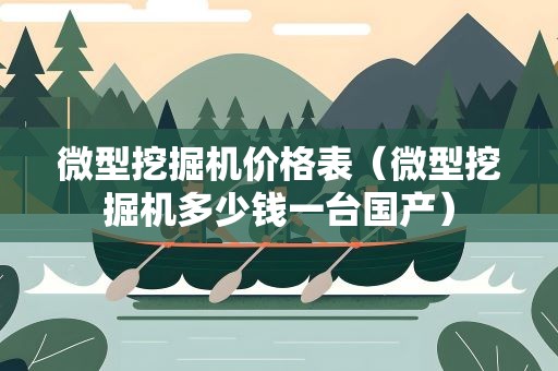 微型挖掘机价格表（微型挖掘机多少钱一台国产）