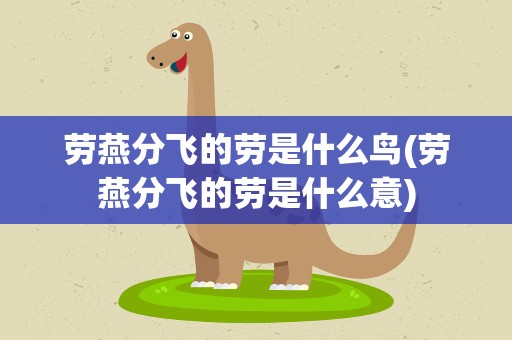 劳燕分飞的劳是什么鸟(劳燕分飞的劳是什么意)