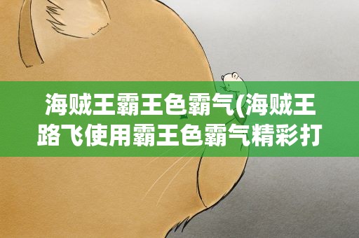 海贼王霸王色霸气(海贼王路飞使用霸王色霸气精彩打斗集数)