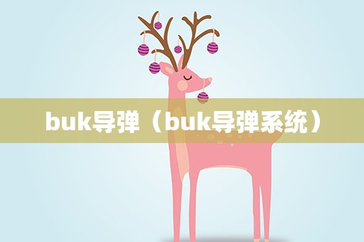 buk导弹（buk导弹系统）