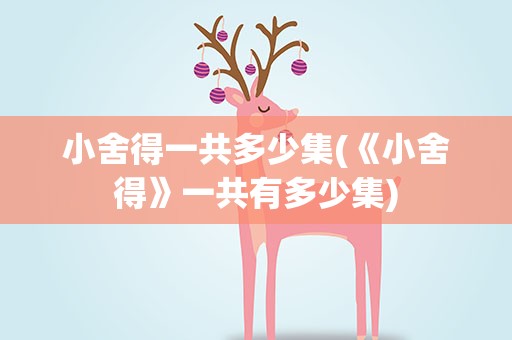小舍得一共多少集(《小舍得》一共有多少集)
