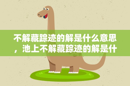 不解藏踪迹的解是什么意思，池上不解藏踪迹的解是什么意思