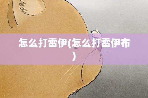 怎么打雷伊(怎么打雷伊布)