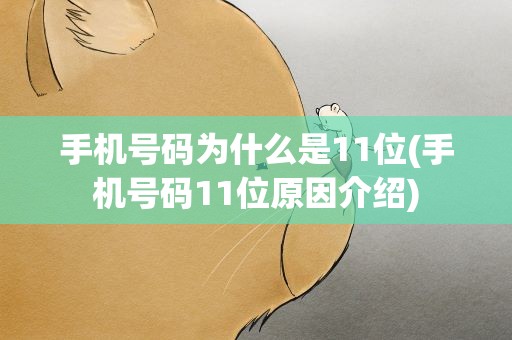 手机号码为什么是11位(手机号码11位原因介绍)