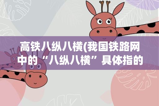 高铁八纵八横(我国铁路网中的“八纵八横”具体指的什么)