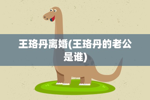 王珞丹离婚(王珞丹的老公是谁)
